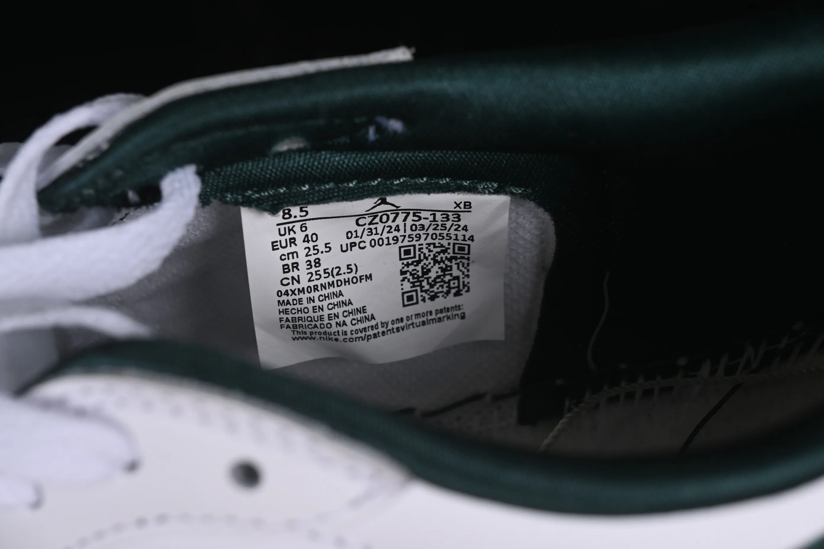 All categories Air Jordan Jordan series basketball shoes Air Jordan 1 Low G version pure original Air Jordan 1 Low OG "Oxidized Green" AJ1 Joe 1 oxidized green low-top cultural basketball shoes CZ0775-133